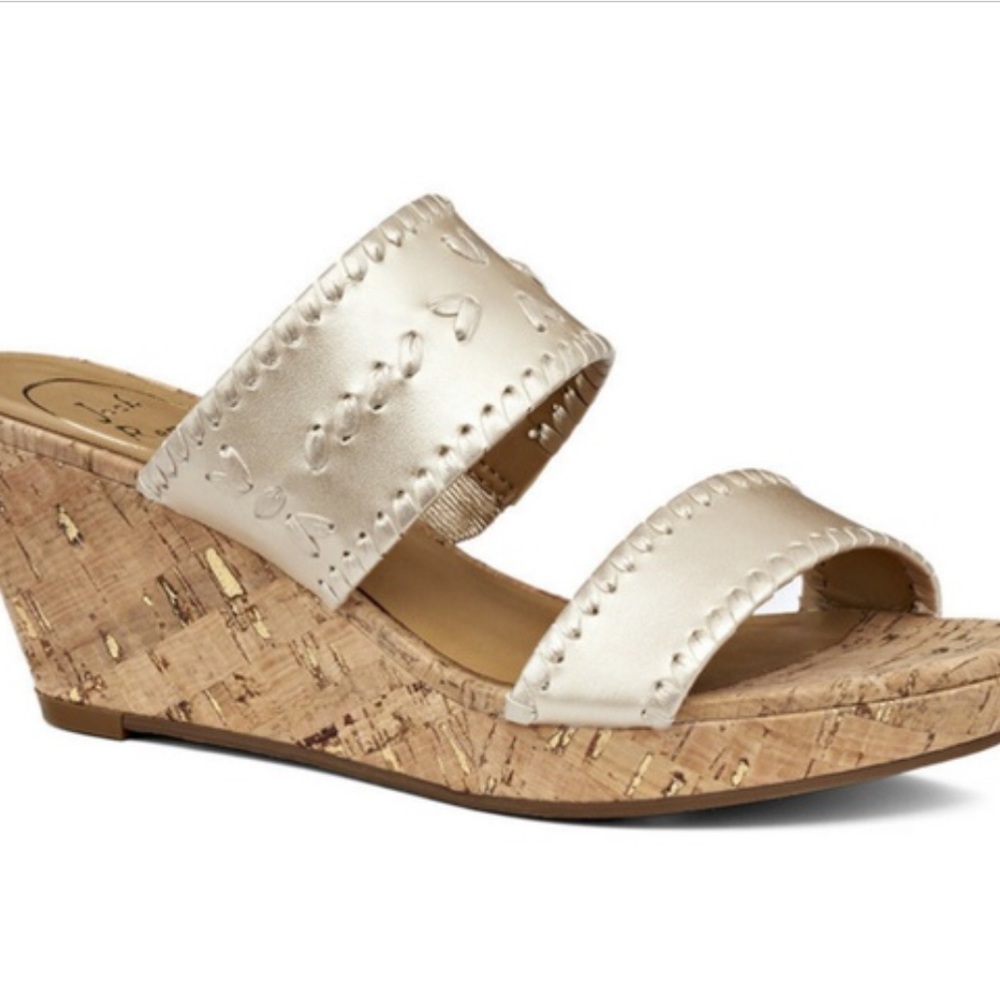 Jack Rogers Ella Wedge Platinum